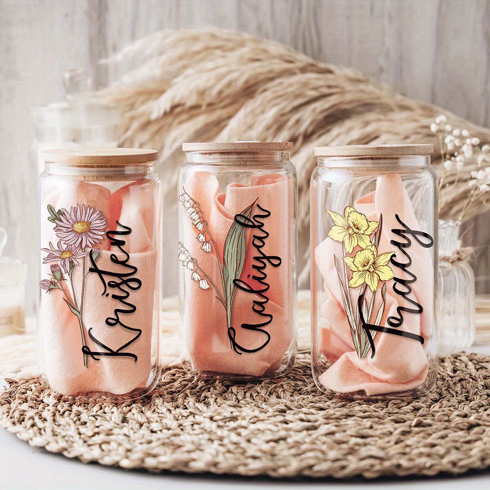 Custom Birth Flower Name Glass - Coffee Equipment Gift review and price