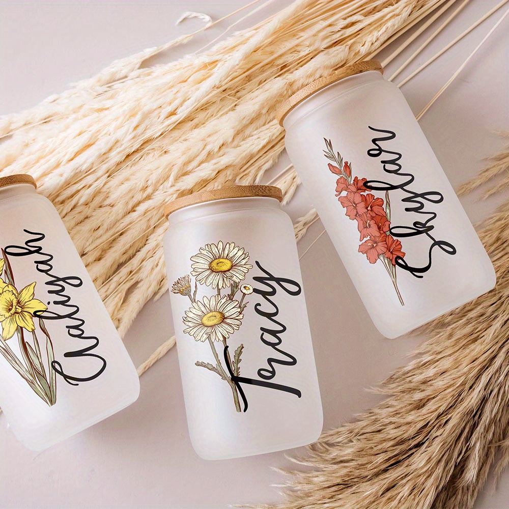 Custom Birth Flower Name Glass - Coffee Equipment Gift review and price