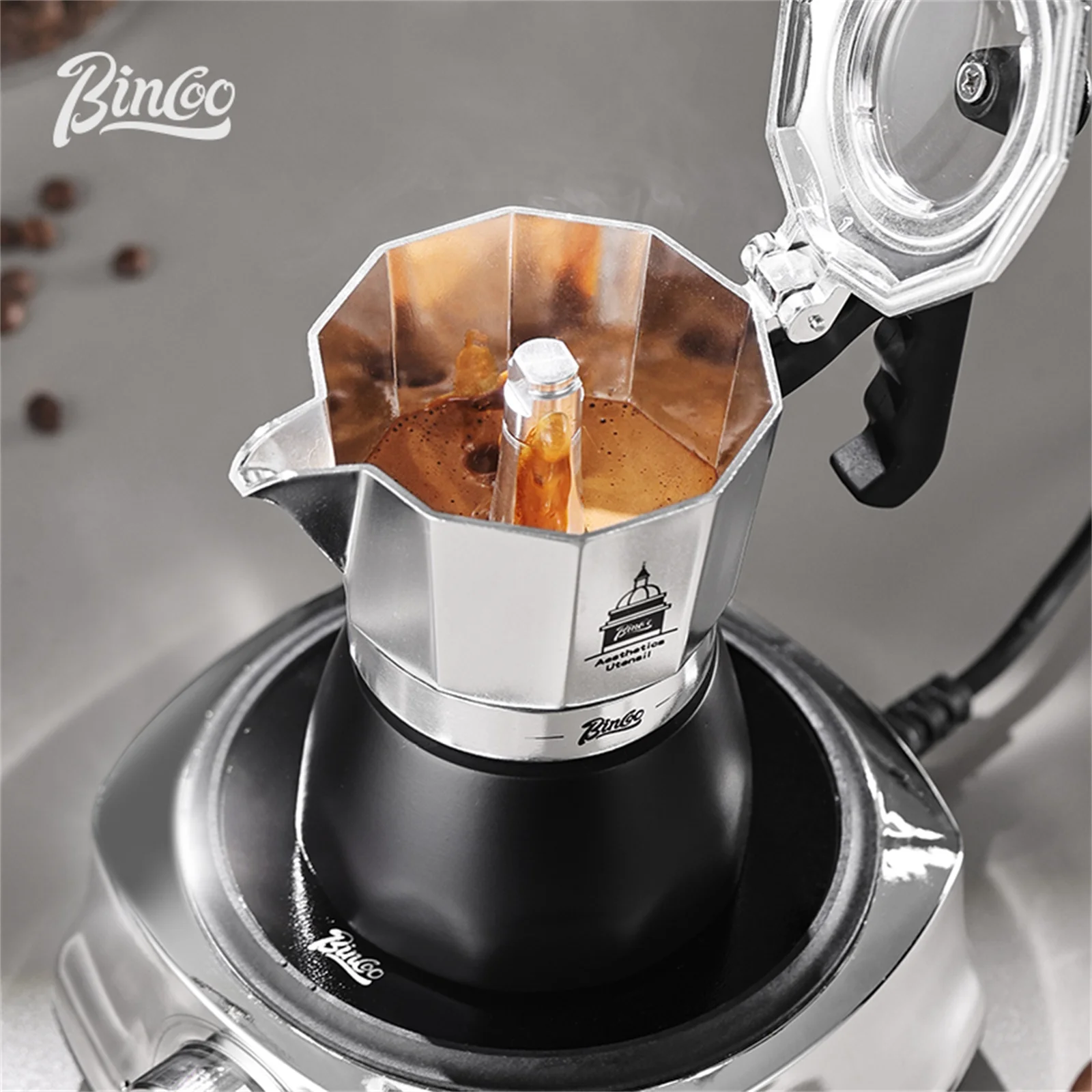BINCOO Double Valve Moka Pot，E - Coffee Equipment For Sale review and price
