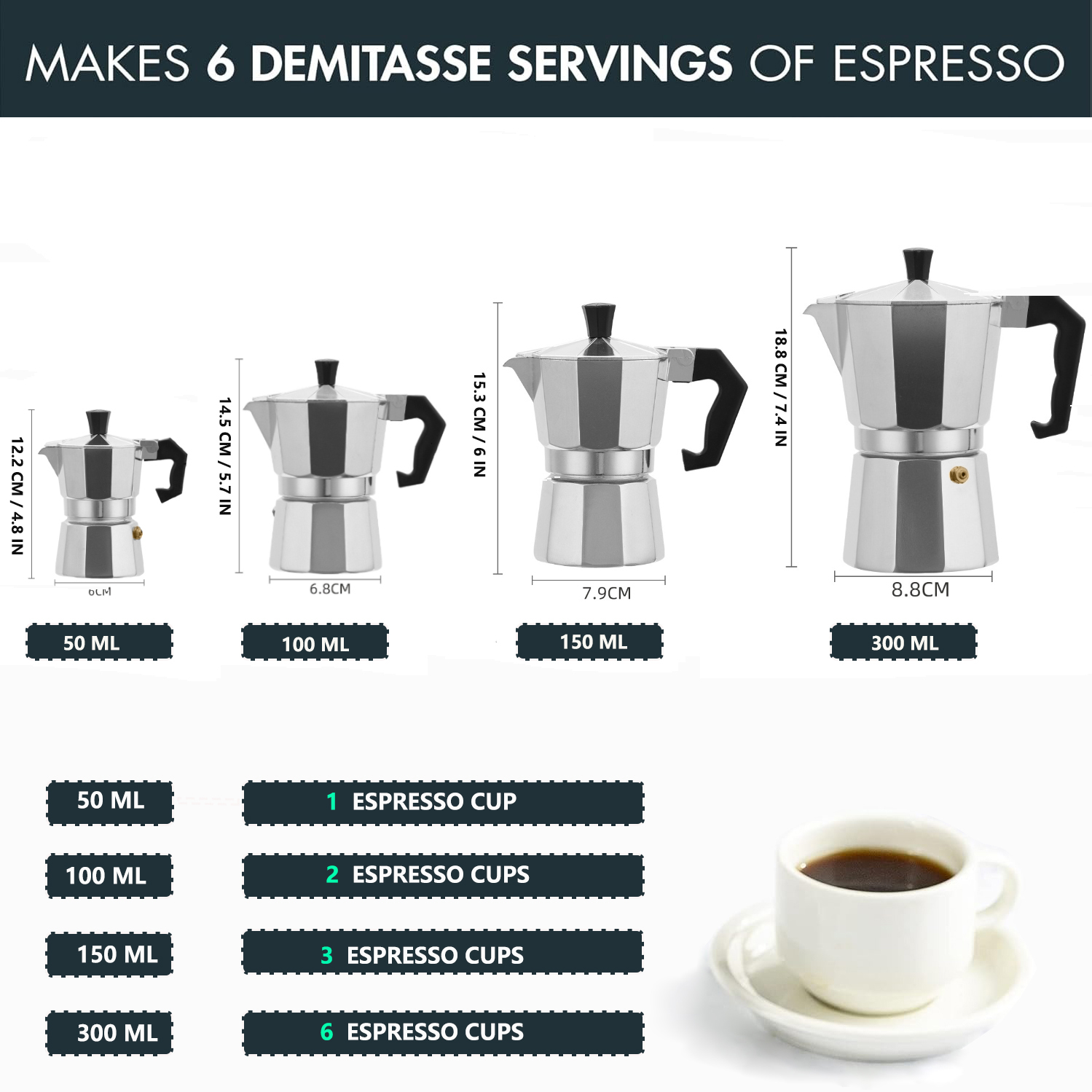 Classic Aluminum Moka Pot 50-3 - Coffee Equipment For Sale review and price