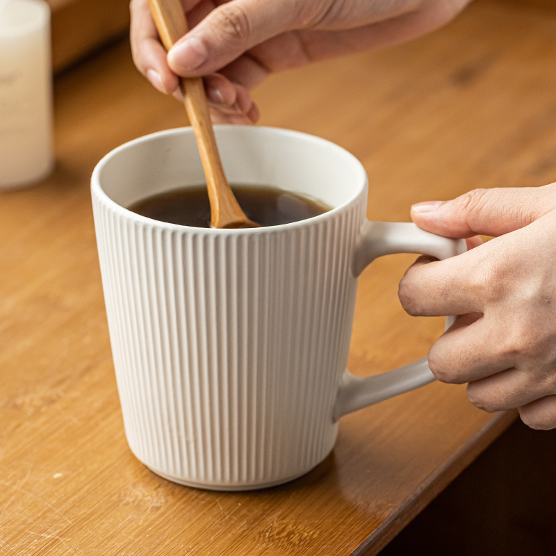 1Pc 500ml Embossed Ceramic Mil - Coffee Equipment Gift review and price